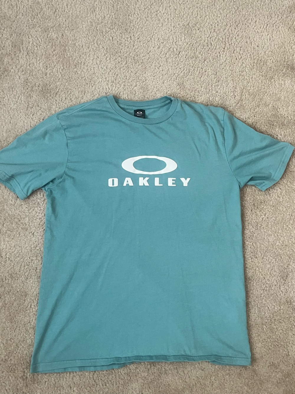 Oakley 0 Bark 2.0 Men’s Teal Logo Short-Sleeve Tee - White Logo Size XL